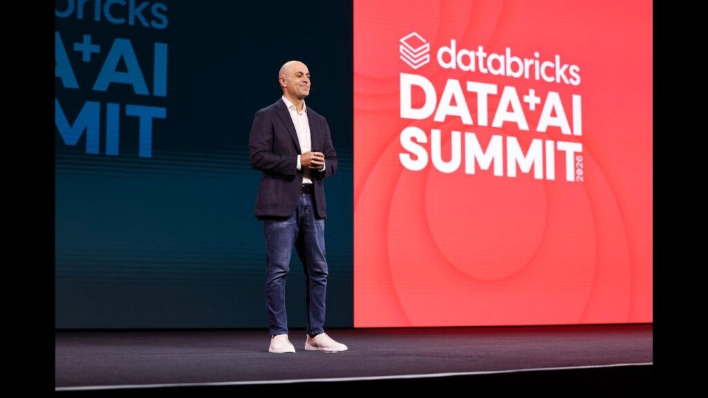 Ali Ghodsi on stage at Databricks Data and AI Summit 2026